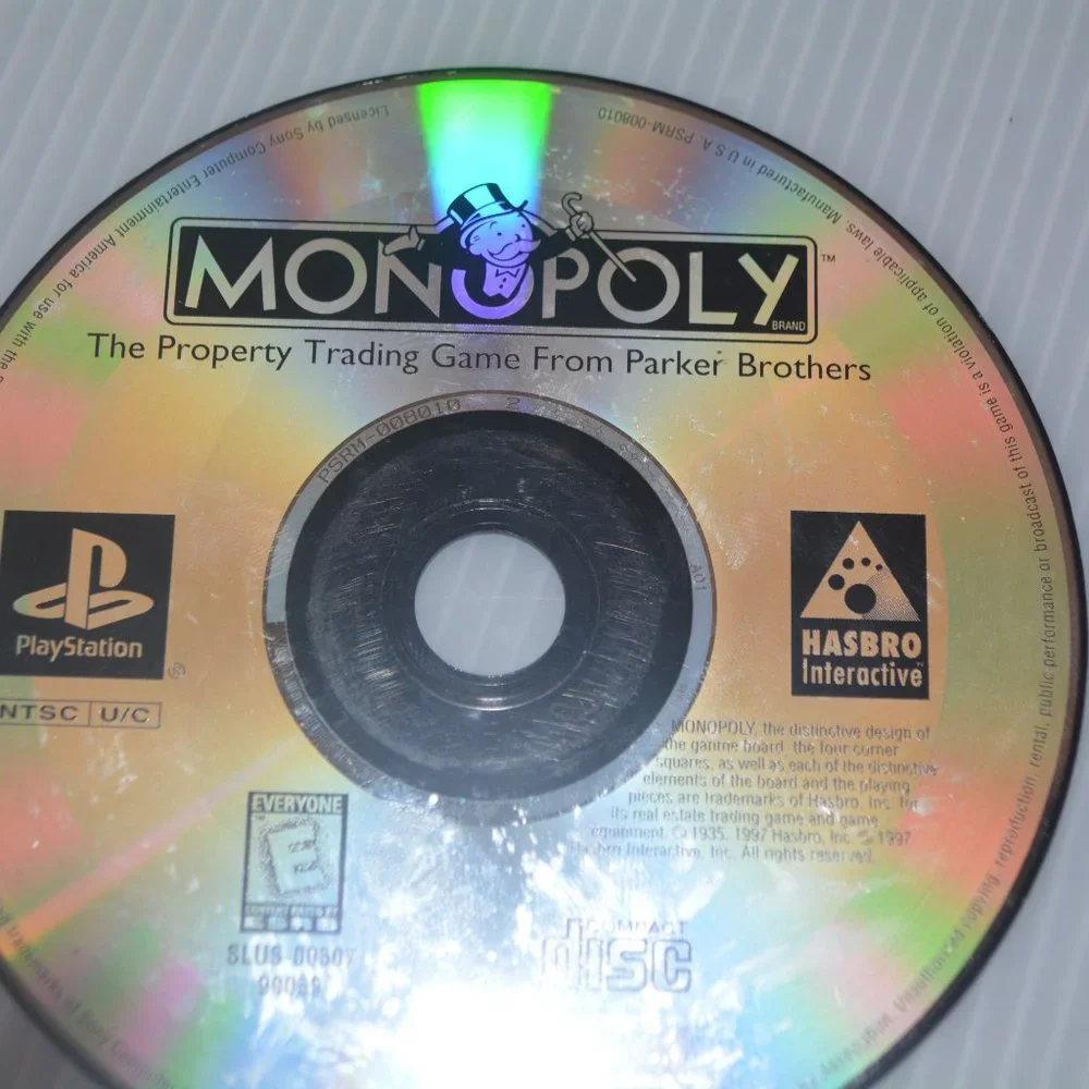 Monopoly Sony PlayStation 1, PS1 Video Game 1998 Disk only Tested Works
